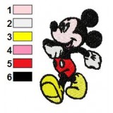 Mickey Mouse Loitering Embroidery Design